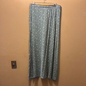 Vintage Floral green Maxi Skirt